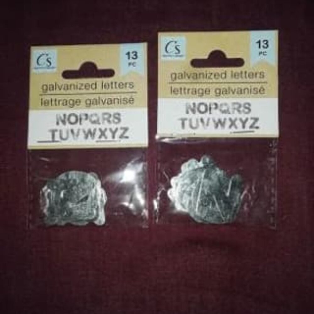 2 PACK Galvanized Metal Letters N - Z CRAFTER'S SQ. Craft Decorating Design